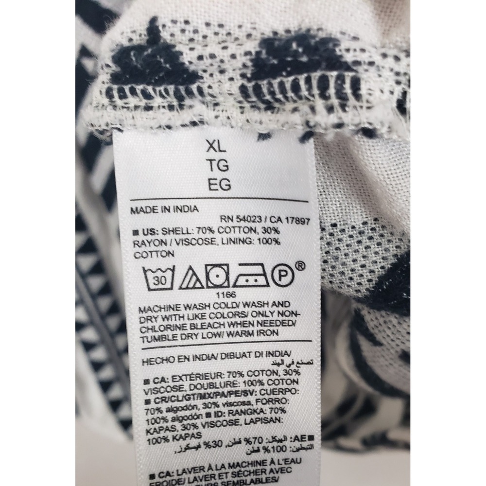 Old Navy‎ V-Neck Swing Dress Womens Size XL Black White Jacquard Aztec Boho Mini - Picture 5 of 8